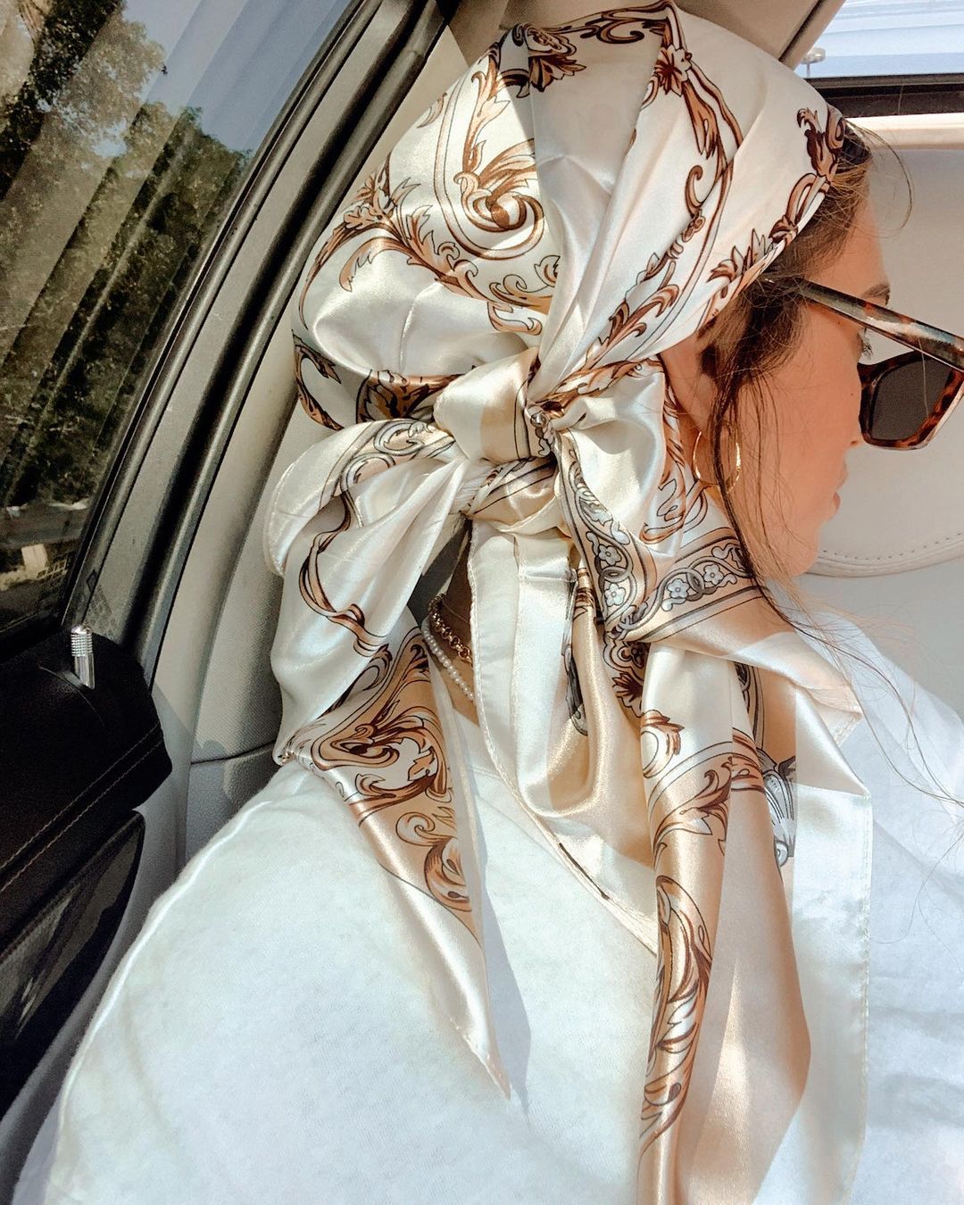 Silk Scarf Square - Lenço quadrado de cetim feminino muçulmano