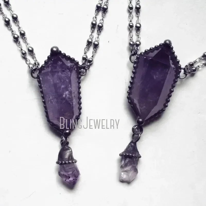 Women'S Emo Accessories - Colar de Cristal Ametista com 10