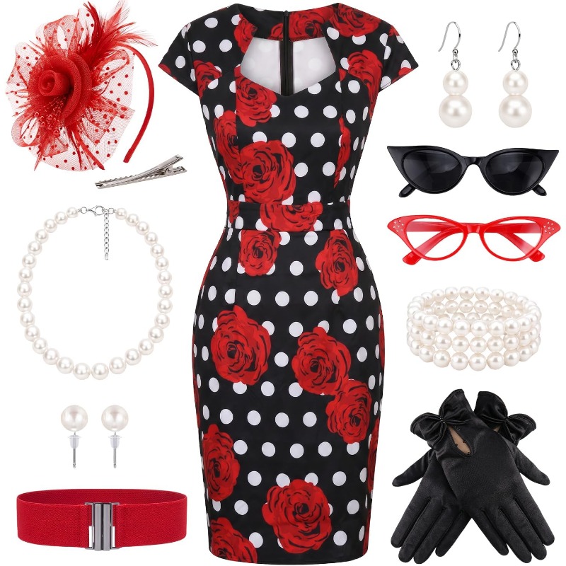 Women'S Accessories In The 1950S - Conjunto de 10 Peças: Vestidos Retrô