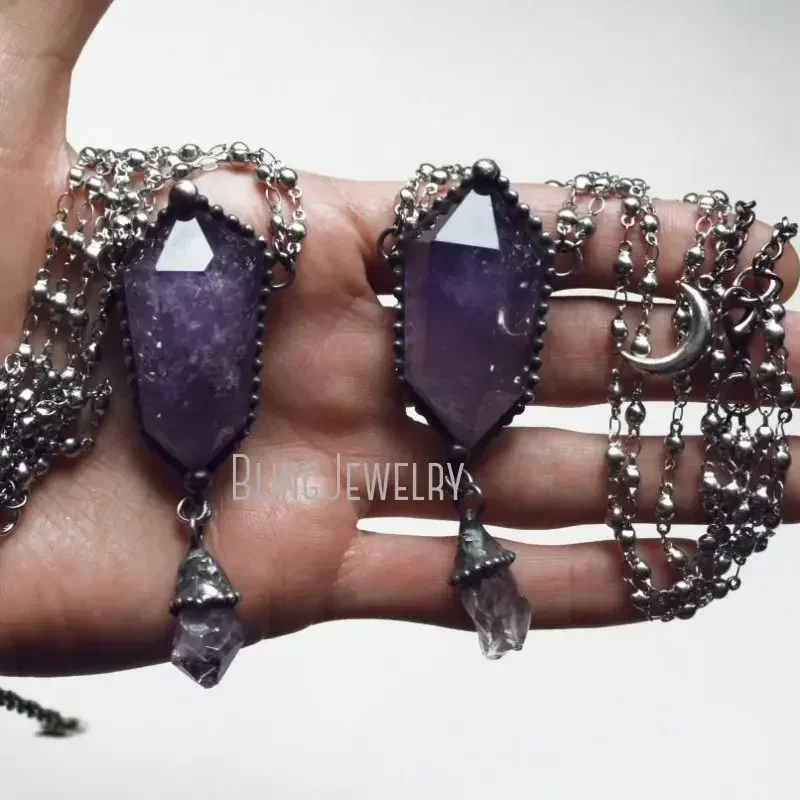 Colar de Cristal Ametista com  - Women'S Emo Accessories avaliação e preço