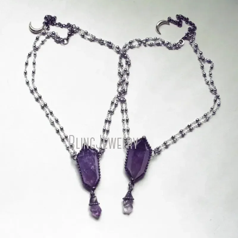 Colar de Cristal Ametista com  - Women'S Emo Accessories avaliação e preço