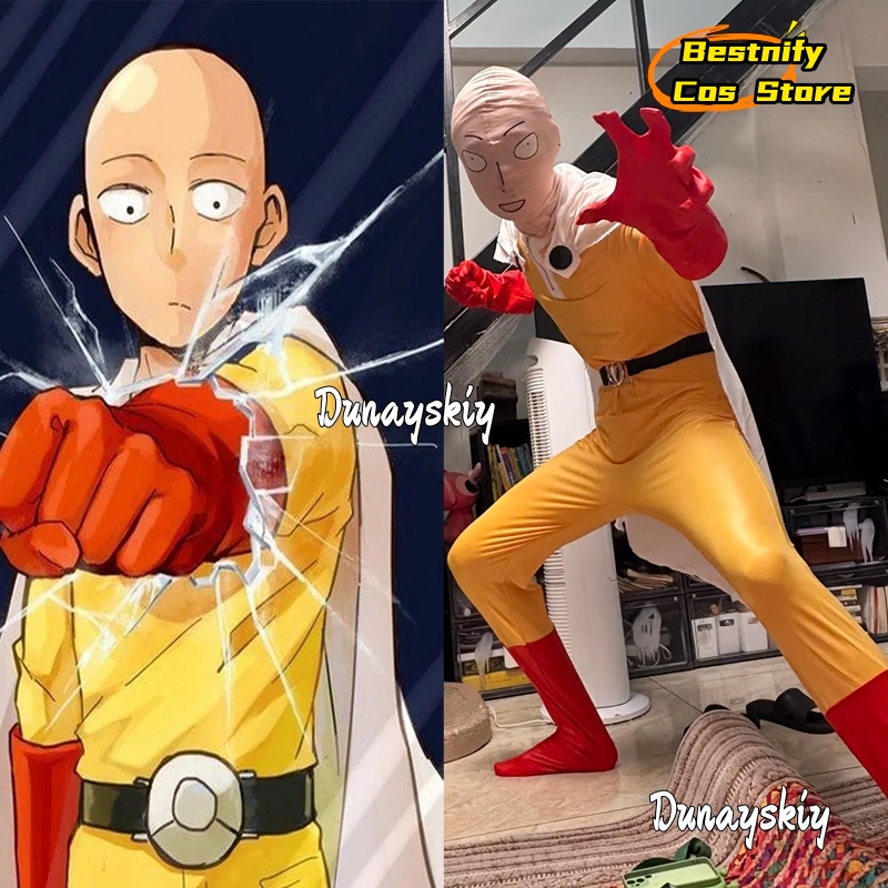 Saitama homem cosplay macacão  - Women'S Red Accessories avaliação e preço