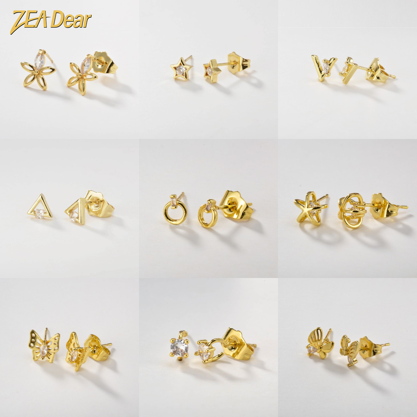 ZEADear-18K Brincos banhados a - Women Accessories Dubai avaliação e preço