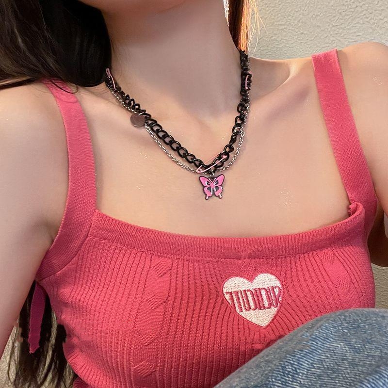 Vintage Pink Pin Bead Garganti - Women'S Emo Accessories avaliação e preço
